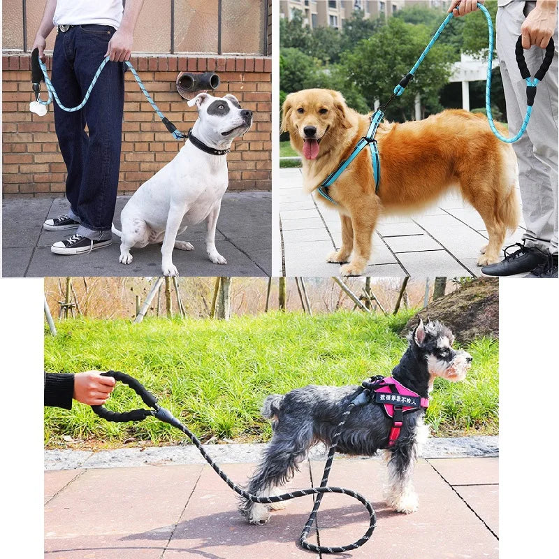 Laisse en corde réfléchissante avec poignée rembourrée – vue 2