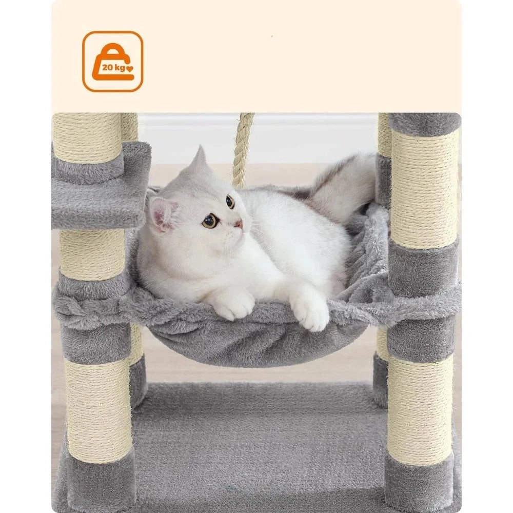 Cat Tree with Scratching Posts and Hammock