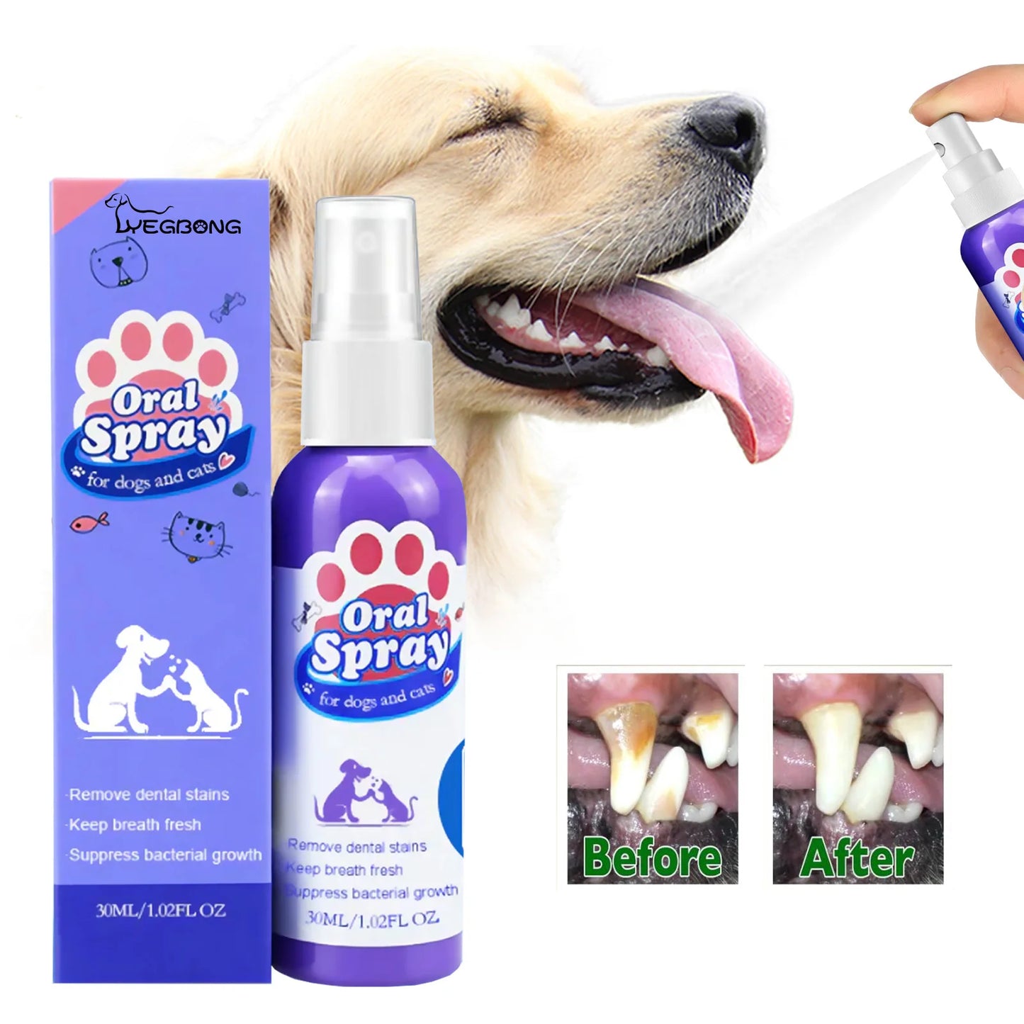 Spray nettoyant dentaire pour animaux de compagnie