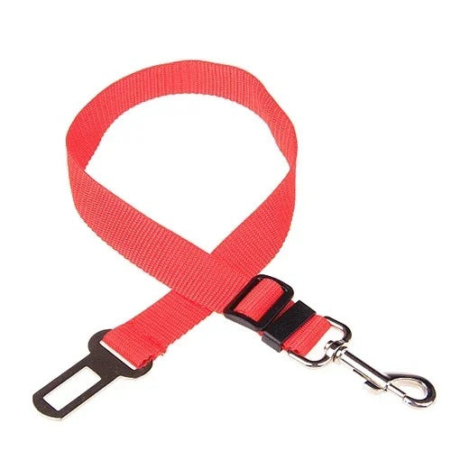 Attache de ceinture réglable pour chien, coloris rouge