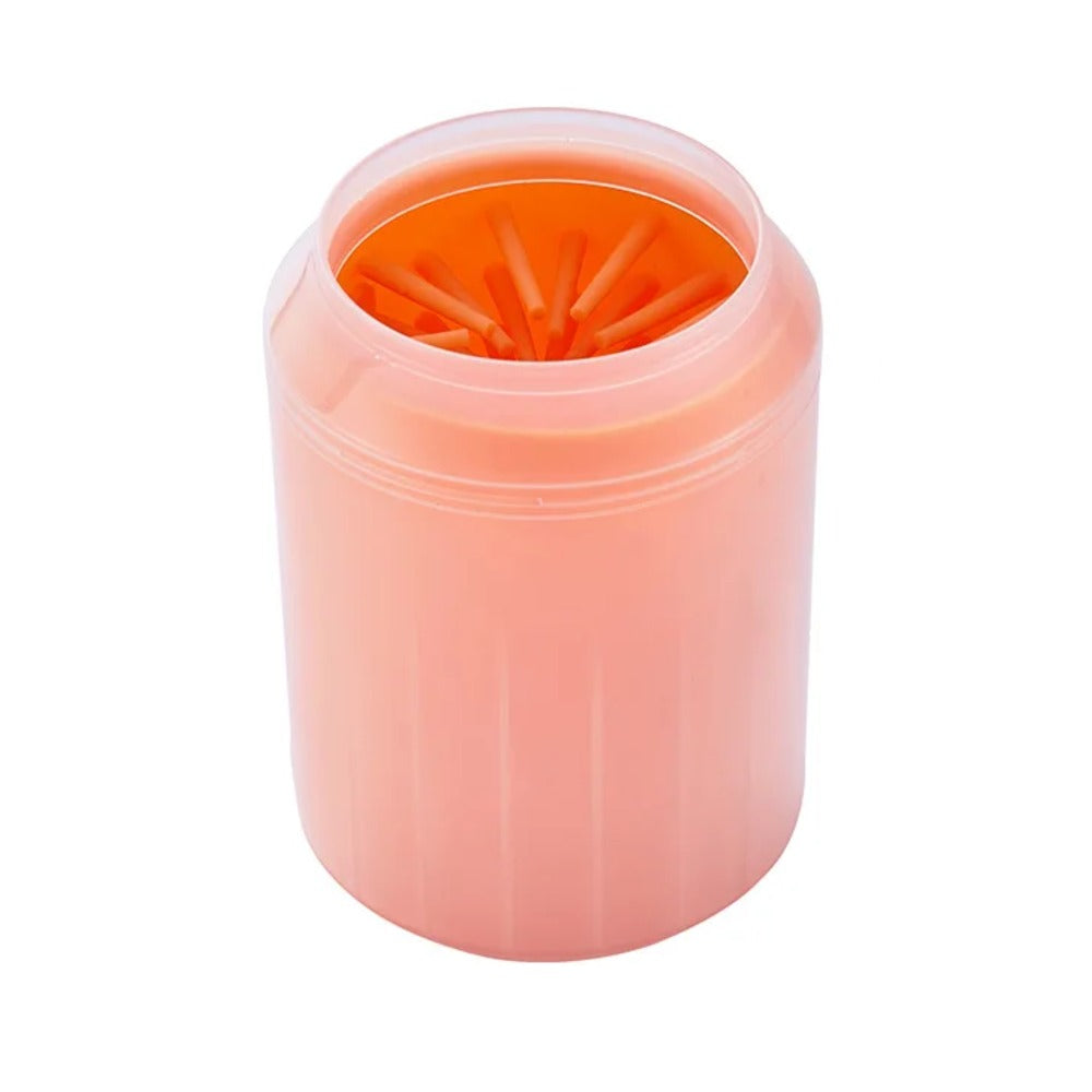 Nettoie-pattes portable en silicone, coloris orange