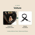Pack Voiture : housse de banquette arrière et attache de ceinture noire
