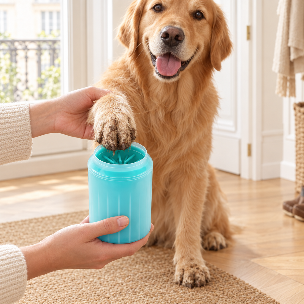 Nettoie-pattes portable en silicone pour chien
