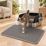 Tapis de litière double couche pour chat 60 × 90 cm