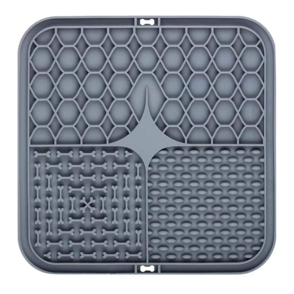 Tapis à lécher en silicone pour chien et chat, coloris gris